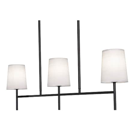 Afx Rose 36-in. 3-Light Linear Pendant - Candelabra Base - Black ROSP3605CBBK